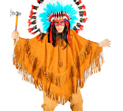 Costume indiano marrone o poncho per adulti