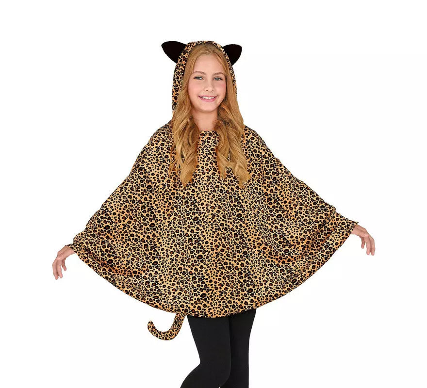 Translation missing: it.Disfraz o Poncho de Leopardo con Capucha para niños