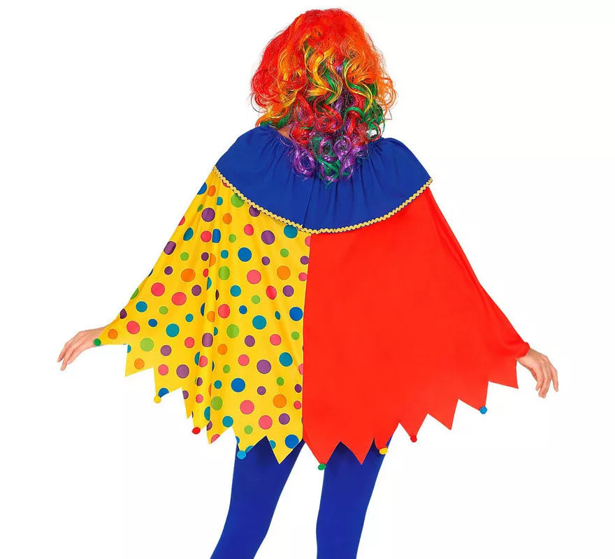 Translation missing: es.Disfraz o Poncho de Payaso Colorido con Lunares para adulto