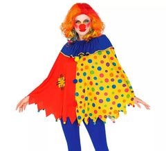 Costume o Poncho di Pagliaccio Colorato a Pois per adulto