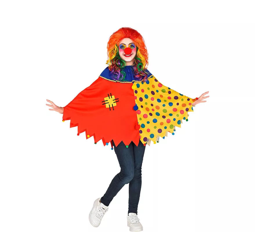Translation missing: it.Disfraz o Poncho de Payaso Colorido con Lunares para niños