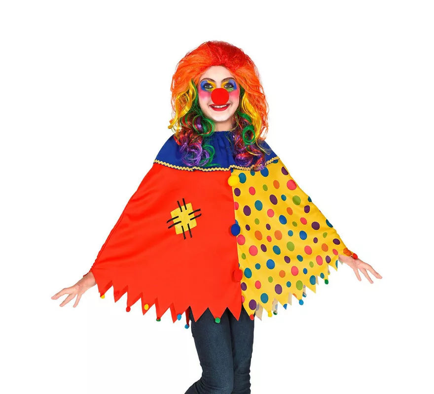 Translation missing: es.Disfraz o Poncho de Payaso Colorido con Lunares para niños