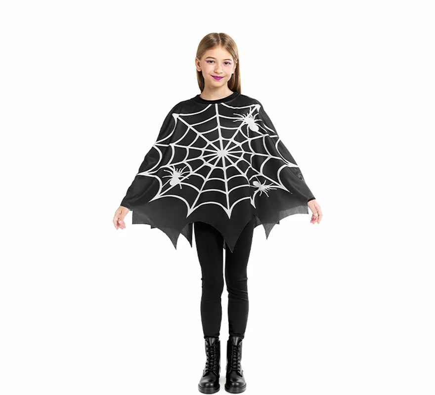 Translation missing: it.Disfraz o Poncho de Telaraña Horripilante para niña