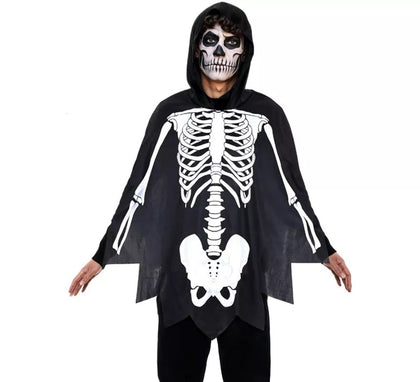 Disfraz o Poncho Esqueleto Adulto