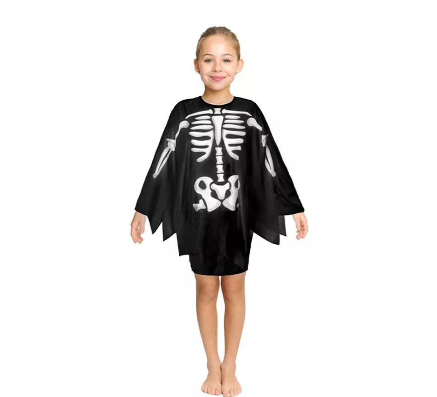 Translation missing: es.Disfraz o Poncho Esqueleto infantil de 65 cm