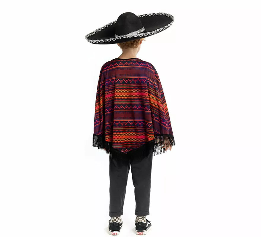 Translation missing: it.Disfraz o Poncho Mexicano de Catrina para niño