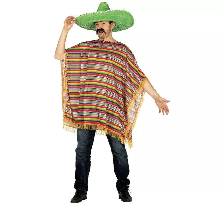 Translation missing: it.Disfraz o Poncho Mexicano multicolor para hombre