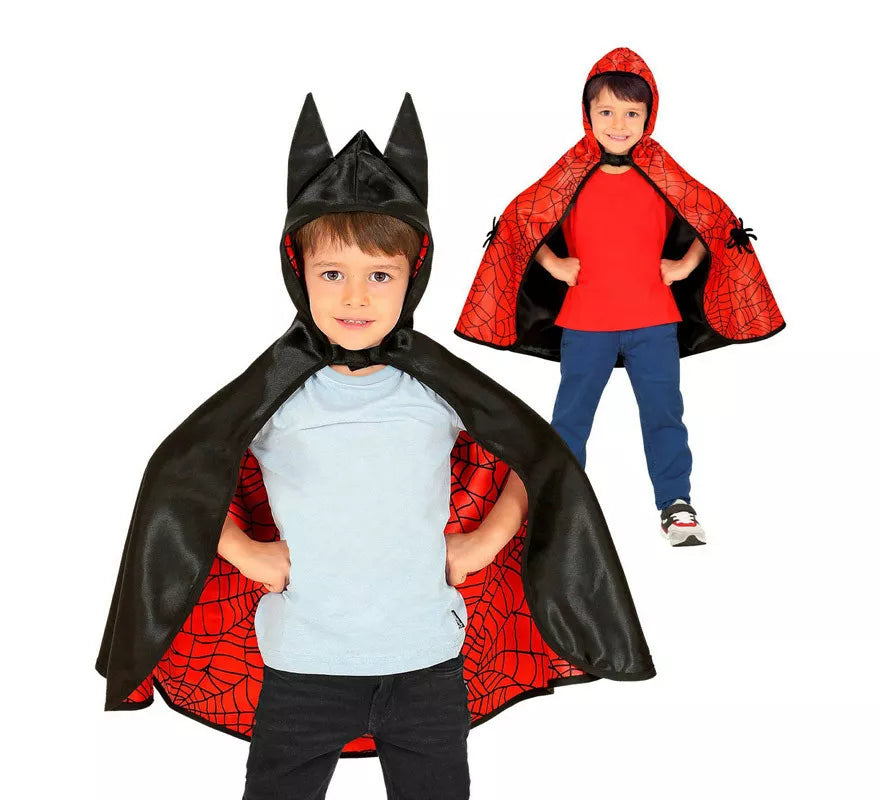 Translation missing: it.Disfraz o Poncho reversible:Super Héroe Araña y Murciélago Infantil