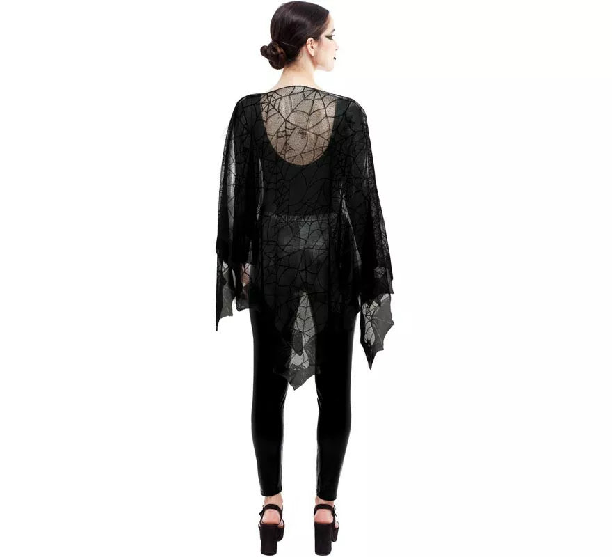 Disfraz o Poncho Telaraña negro adulto de 1,5x1,5 m