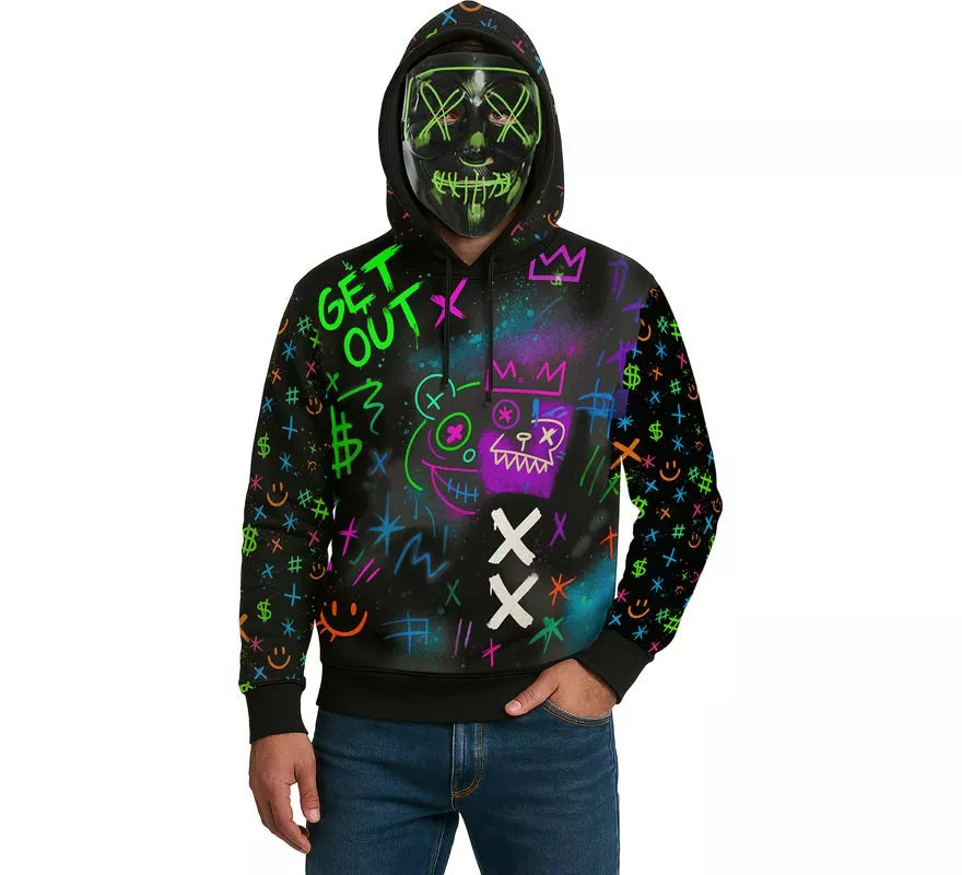 Translation missing: it.Disfraz o Sudadera de Asesino de la Noche con Máscara para hombre