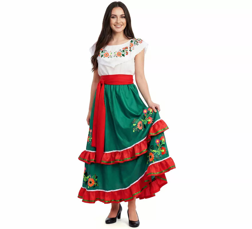 Translation missing: it.Disfraz o Traje de Mexicana Tradicional con Falda para mujer