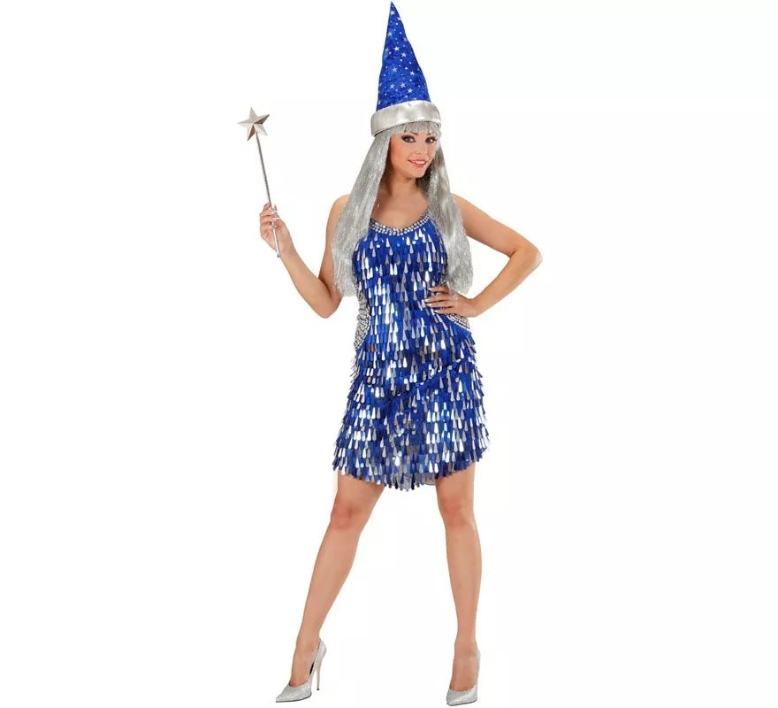 Translation missing: it.Disfraz o Vestido Fiesta azul oscuro con lentejuelas para mujer