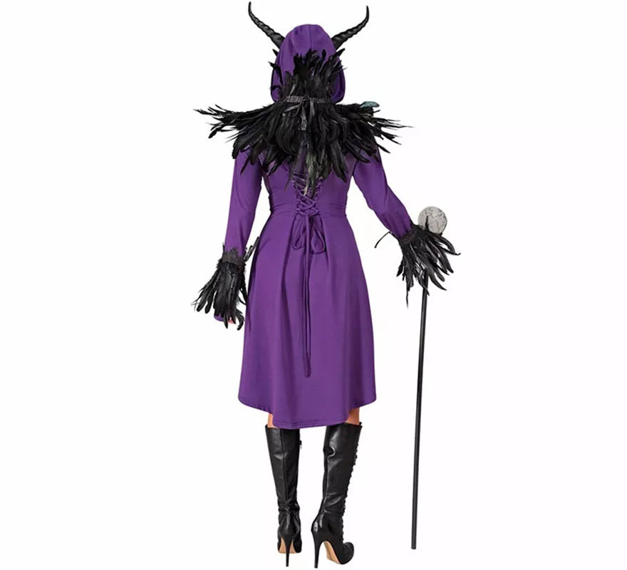 Translation missing: es.Disfraz o Vestido Medieval morado con Capucha para mujer