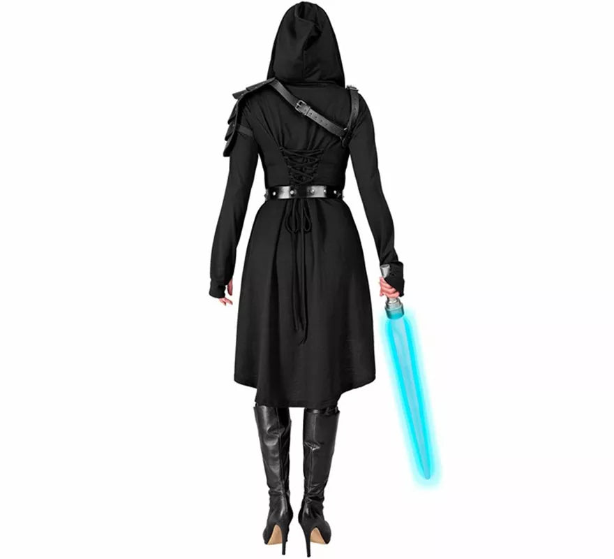 Translation missing: it.Disfraz o Vestido Medieval negro con Capucha para mujer