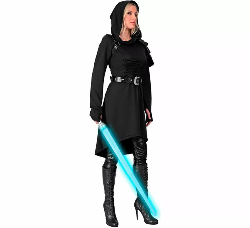 Translation missing: it.Disfraz o Vestido Medieval negro con Capucha para mujer