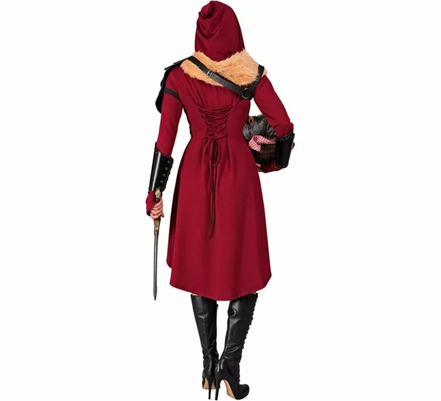 Translation missing: es.Disfraz o Vestido Medieval rojo con Capucha para mujer