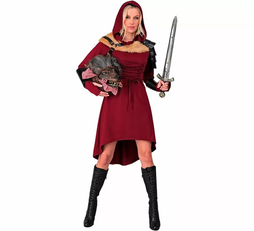Translation missing: es.Disfraz o Vestido Medieval rojo con Capucha para mujer