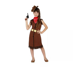 Costume per bambine da Cowgirl marrone