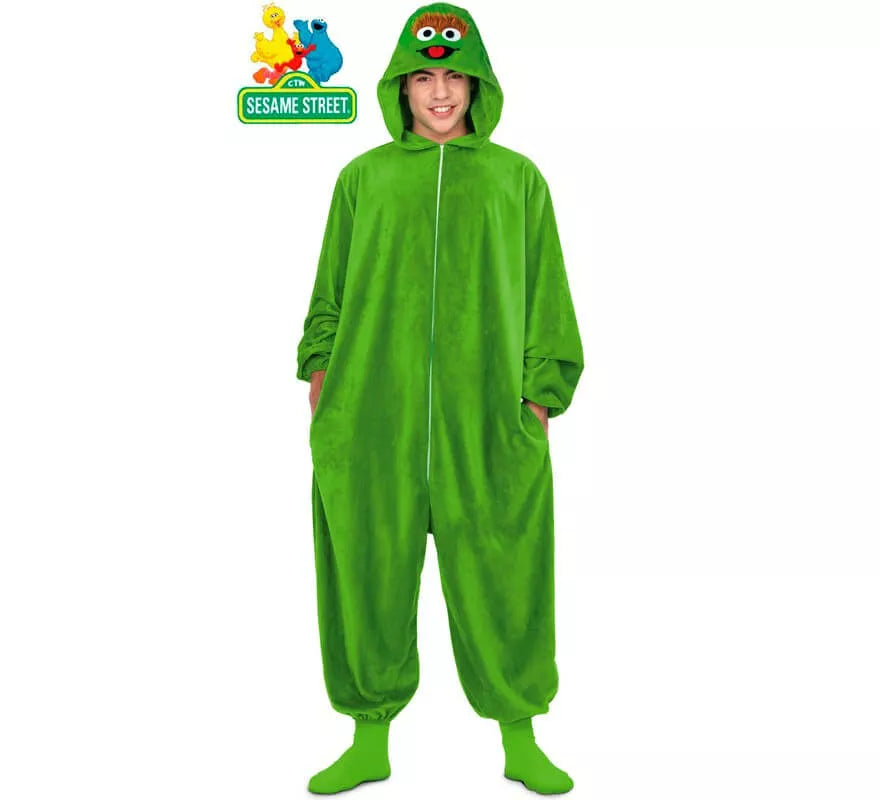 Translation missing: it.Disfraz Pijama de Oscar el Gruñón para adultos
