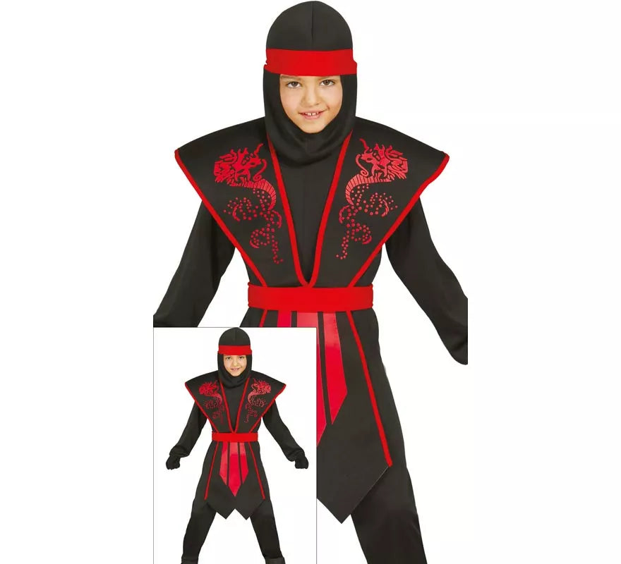 Translation missing: es.Disfraz Shadow Ninja Negro y Rojo para Niños