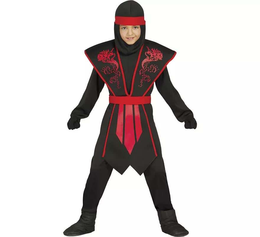 Translation missing: it.Disfraz Shadow Ninja Negro y Rojo para Niños