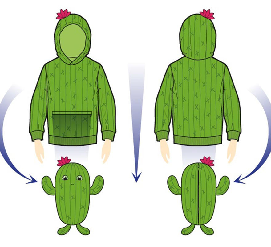 Translation missing: it.Disfraz Sudadera Peluche Carmen Cactus infantil