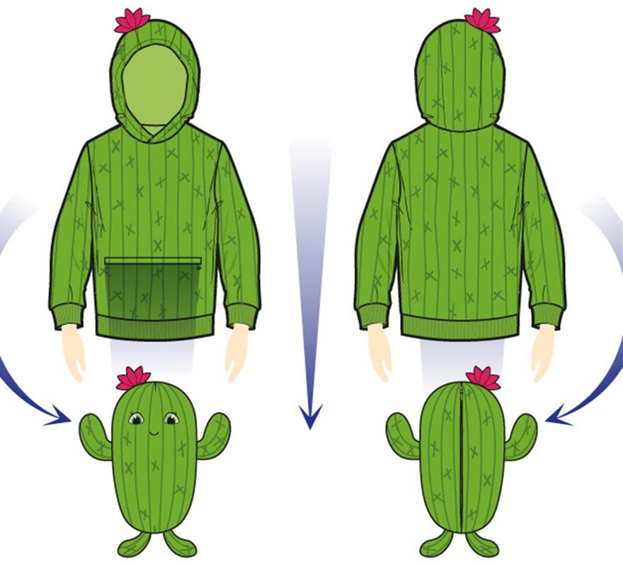 Disfraz Sudadera Peluche Carmen Cactus para adulto