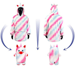 Costume in felpa di peluche da unicorno Uri per bambini