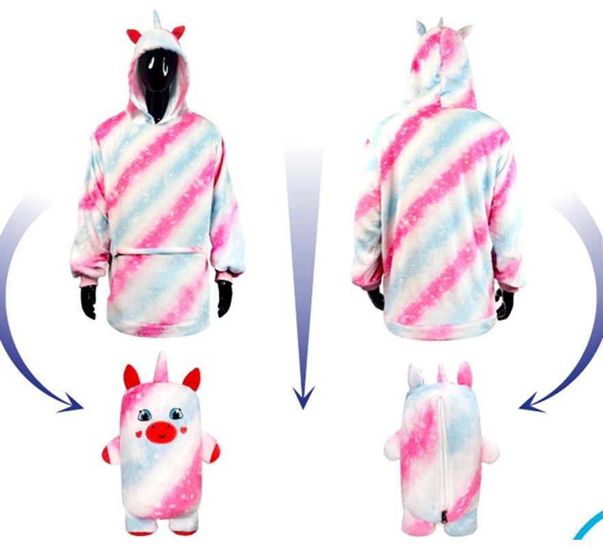 Translation missing: it.Disfraz Sudadera Peluche Uri Unicornio para adulto