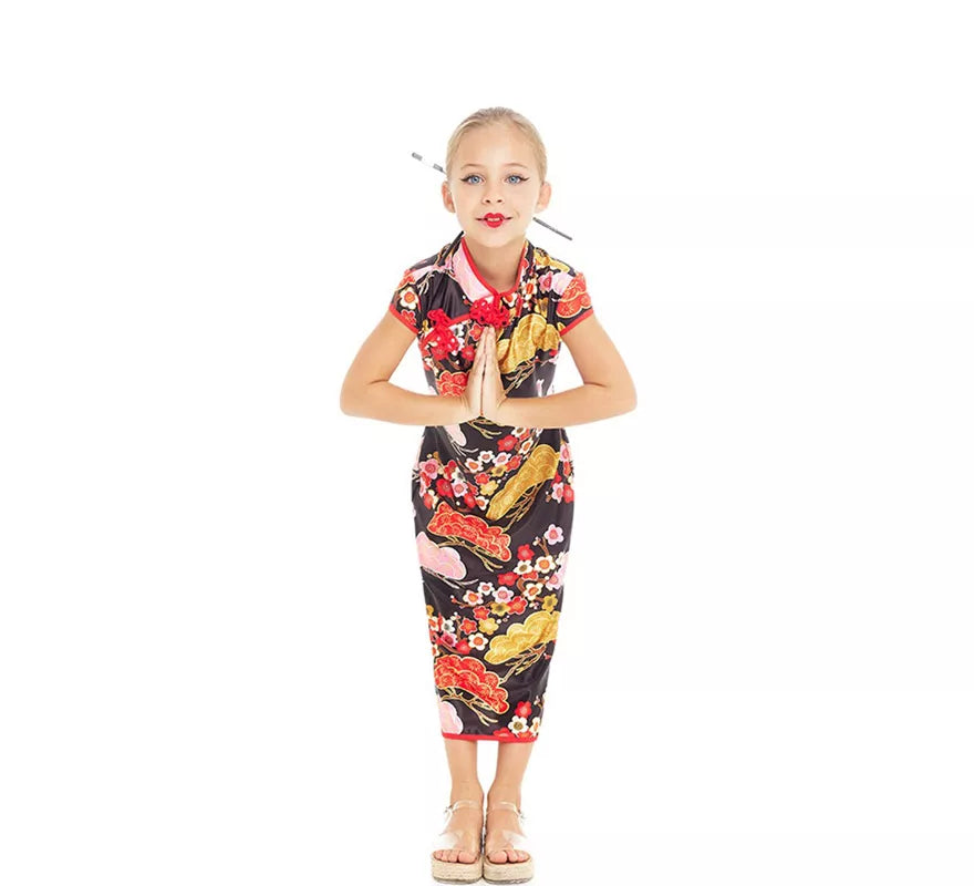 Translation missing: it.Disfraz Vestido Chino estilo Qipao Shangái Floral para niña