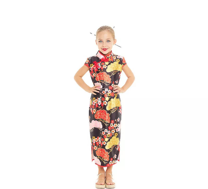 Translation missing: it.Disfraz Vestido Chino estilo Qipao Shangái Floral para niña