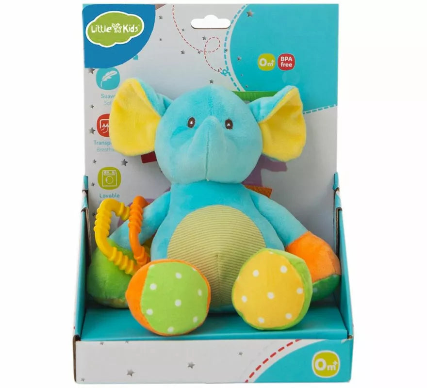 Translation missing: it.Elefante de Peluche turquesa infantil de 26 cm
