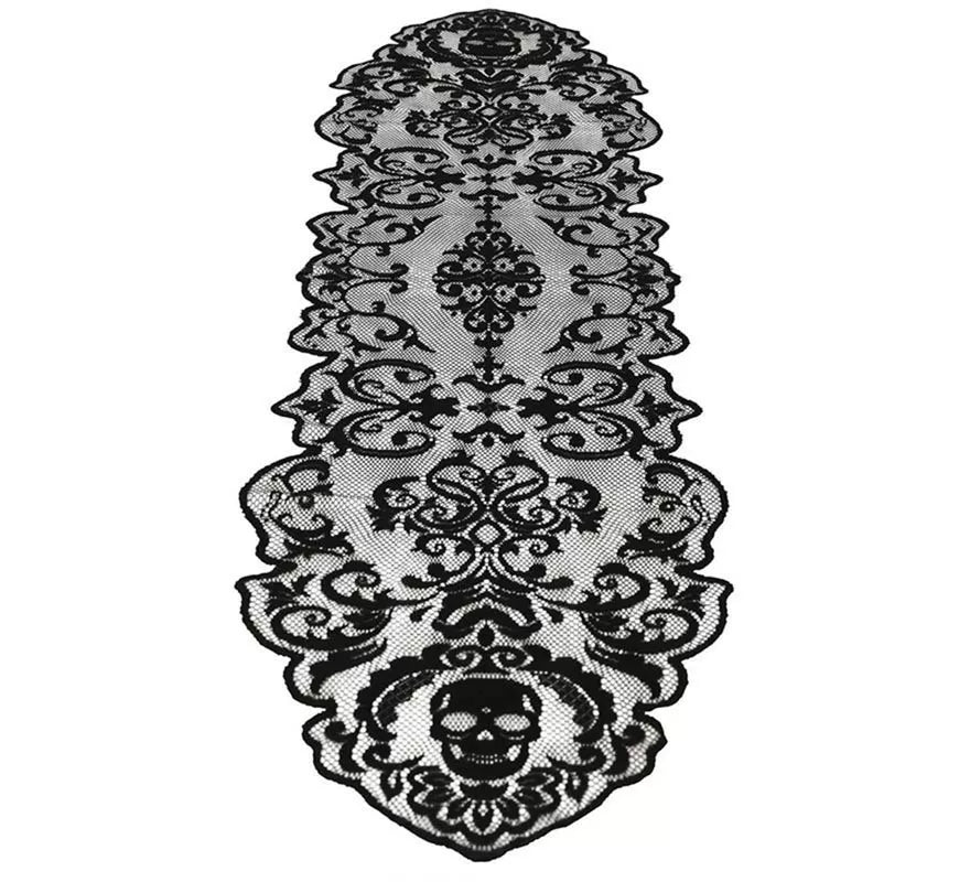 Translation missing: it.Encaje Calaveras para Mesa negro de 180x35 cm