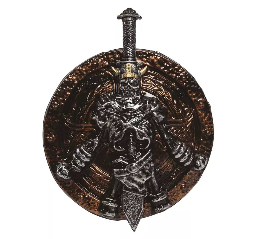 Espada de 57 cm y Escudo de 45 cm de Guerrero Esqueleto