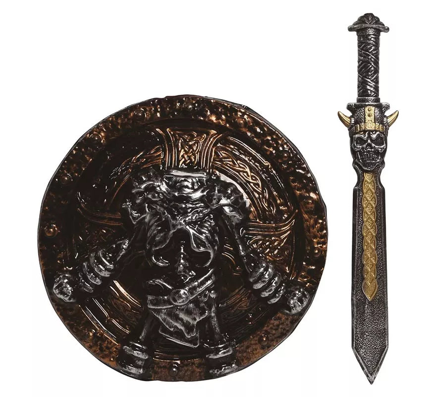Translation missing: it.Espada de 57 cm y Escudo de 45 cm de Guerrero Esqueleto