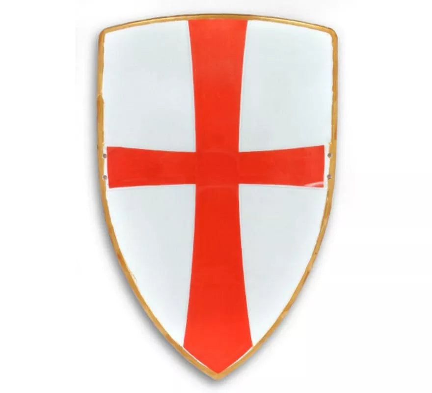 Translation missing: it.Escudo Medieval blanco con cruz de 300 cm