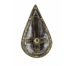 Scudo medievale in plastica effetto invecchiato 75x45 cm