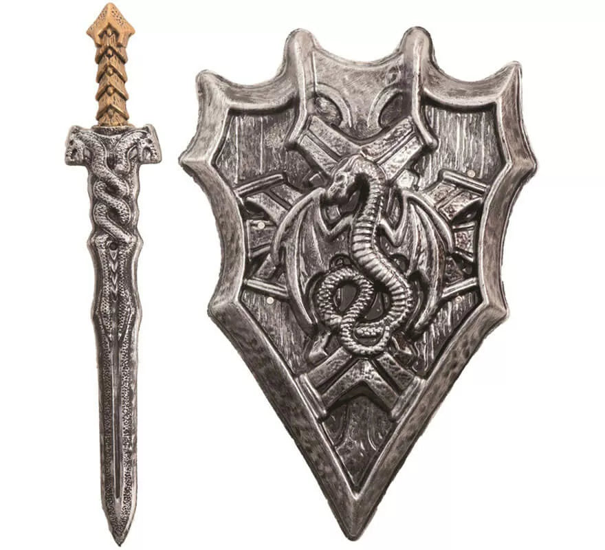 Translation missing: it.Escudo con Cruz y Espada Caballero Medieval de 38x60 cm