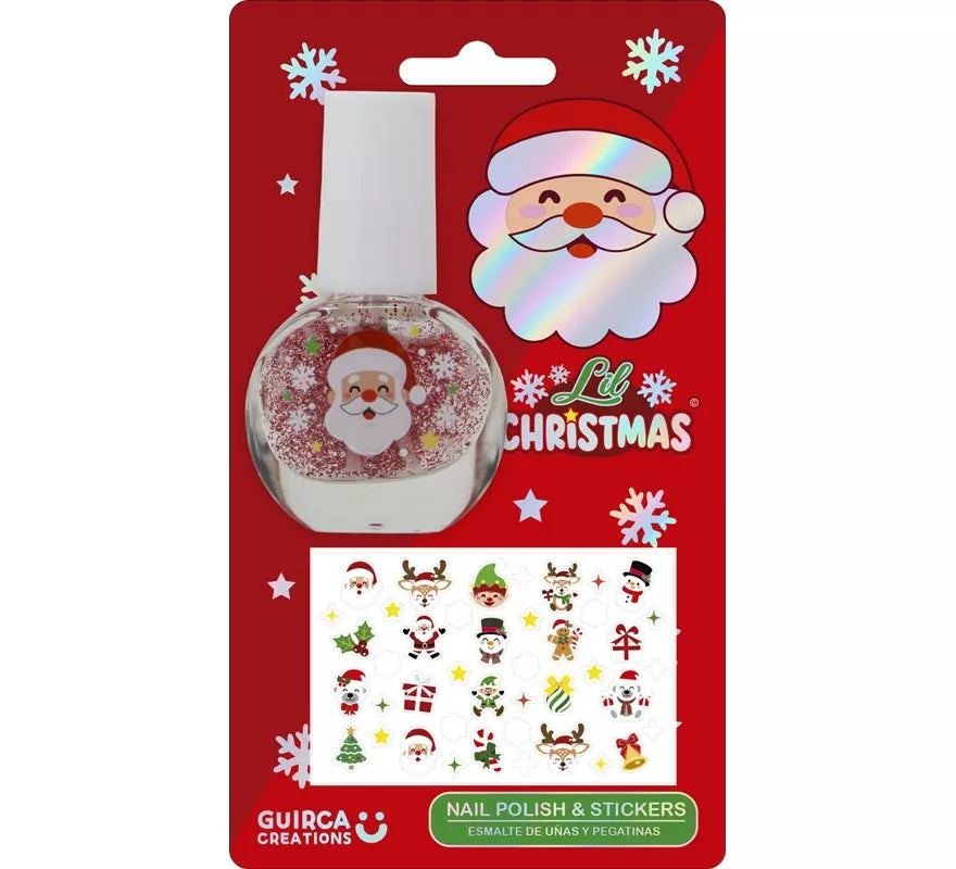Translation missing: it.Esmalte de Uñas con Purpurina y Pegatinas Navideñas