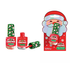 Esmalte de Uñas verde y Pegatinas Navideñas