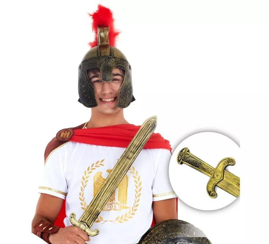 Translation missing: es.Espada Medieval dorada efecto envejecido de juguete de 60 cm