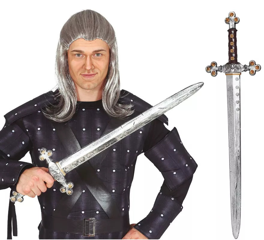 Espada Medieval Plateada de 71 cm