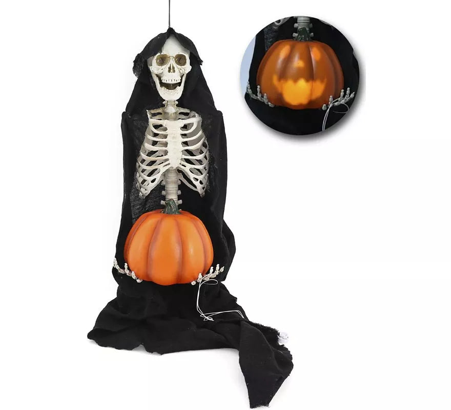 Translation missing: it.Esqueleto con Calabaza Luz y Sonido de 110 cm