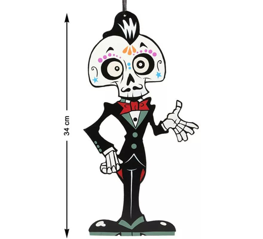 Esqueleto Día de los Muertos para decoración 34x17 cm