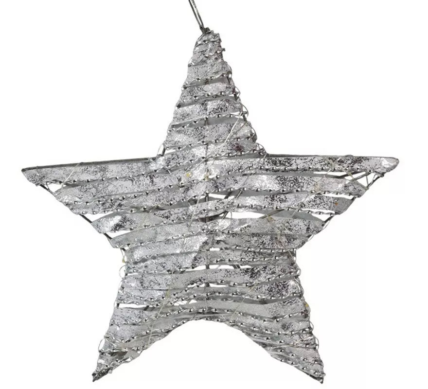 Estrella de 20 Led de Tela a Pilas de 30 cm