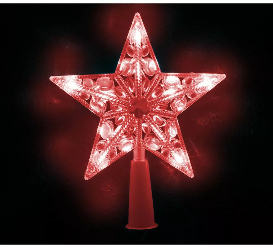 Translation missing: it.Estrella de Árbol de Remate de 10 Led Rojo con Pilas