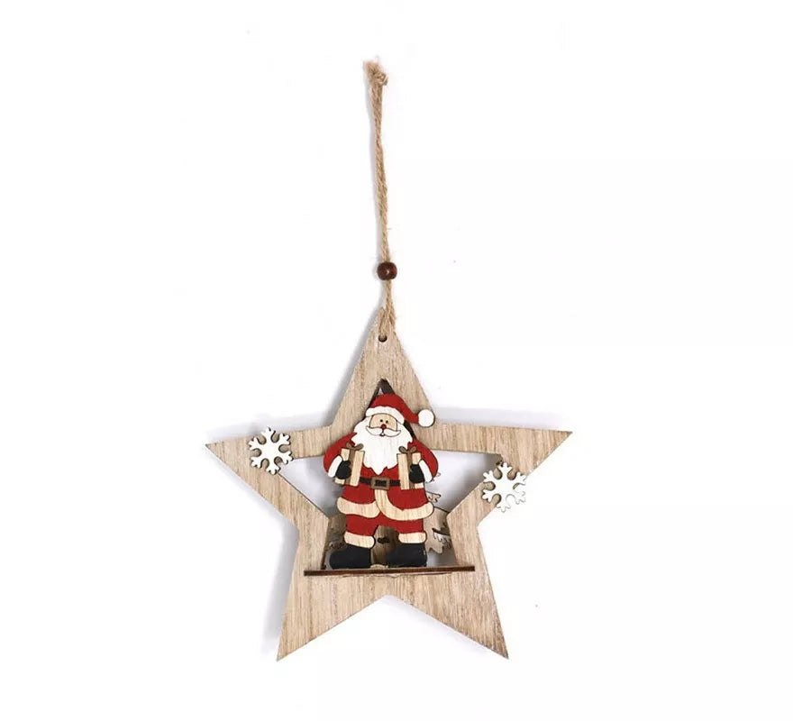 Translation missing: it.Estrella de Papá Noel Madera 18 cm