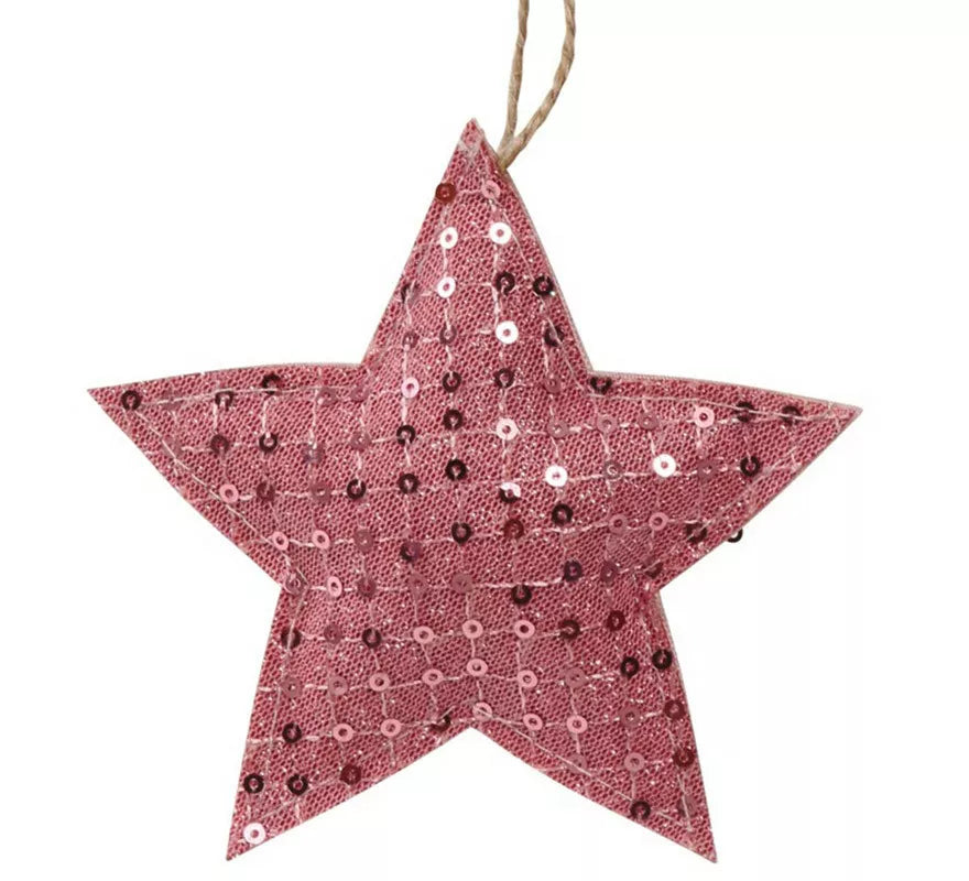 Translation missing: es.Estrella Rosa Colgante de 12 cms