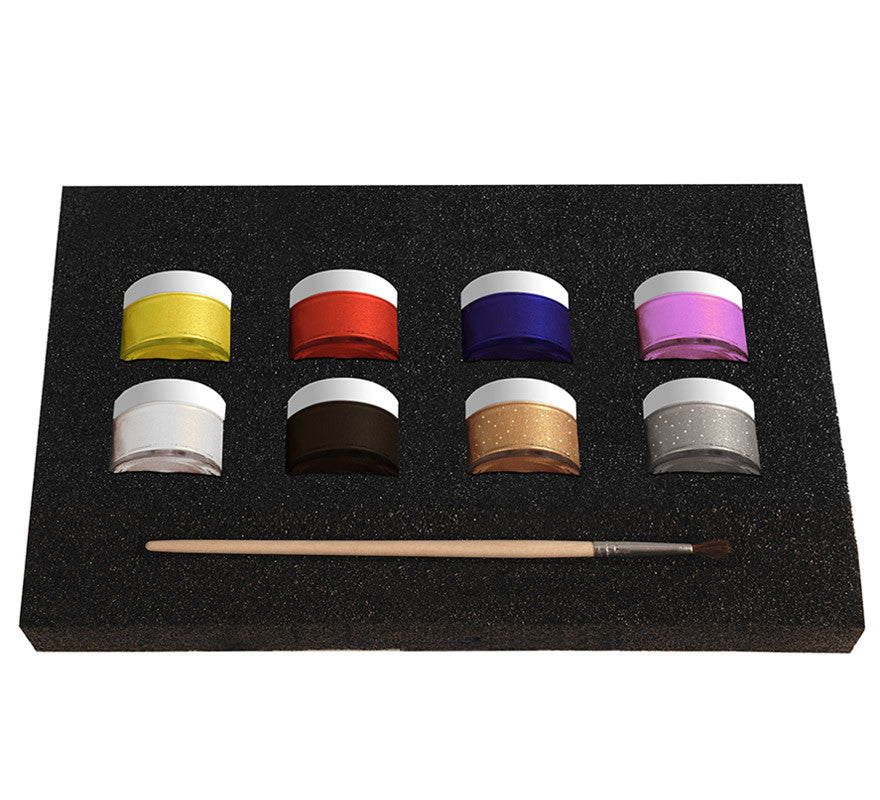 Translation missing: it.Set Maquillaje Líquido Fiesta: 8 colores x 10gr, pincel y folleto