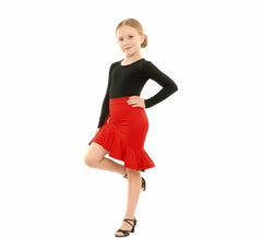 Gonna da ballo asimmetrica rossa per bambina